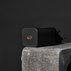 Мережеве зарядний пристрій Baseus Super Silicone Quick Charger 25W з кабелем Type-C to Type-C (3A/ 1m) (TZCCSUP-L01) чорний