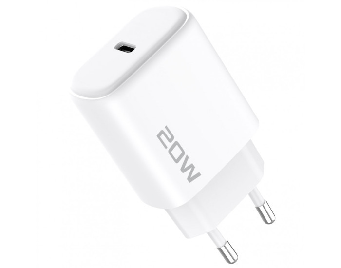 Сетевое зарядное устройство Proove Silicone Power 2 20W (Type-C) + Cable Type-C to Lightning (1m) (Белый  White)
