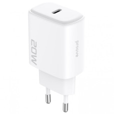 Сетевое зарядное устройство Proove Silicone Power 2 20W (Type-C) + Cable Type-C to Lightning (1m) (Белый  White)