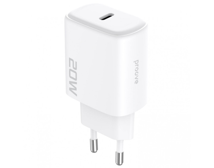 Сетевое зарядное устройство Proove Silicone Power 2 20W (Type-C) + Cable Type-C to Lightning (1m) (Белый  White)