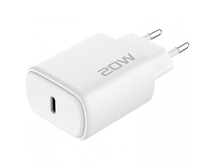 Сетевое зарядное устройство Proove Silicone Power 2 20W (Type-C) + Cable Type-C to Lightning (1m) (Белый  White)