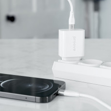 Мережеве зарядний пристрій Proove Rapid 20W (Type-C) + Кабель Type-C to Lightning (Білий  White)
