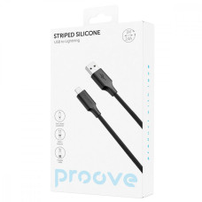 Кабель Proove Striped Silicone Lightning (2.4A/1m) Black