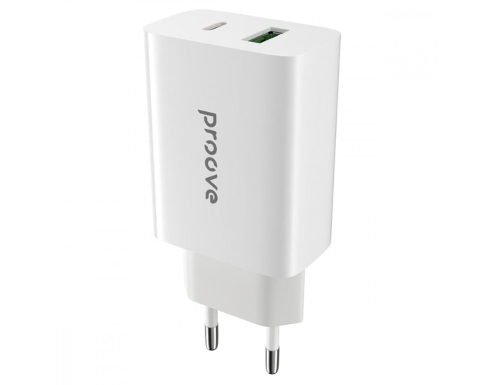 Сетевое зарядное устройство Proove Rapid 20W (Type-C + USB) (Белый  White)