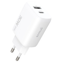 Сетевое зарядное устройство Proove Silicone Power 2 30W (Type-C + USB) (Белый  White)