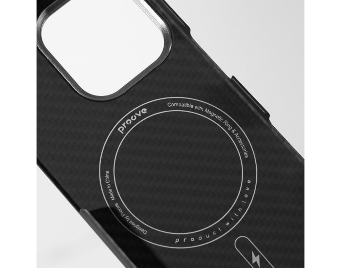 Чехол-силикон Proove Carbon Slim with Magnetic Ring iPhone 16 Pro Glowrise