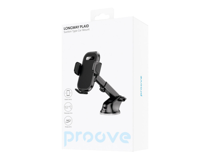 Автотримач Proove Longway Plaid Suction Type Car Mount, Black