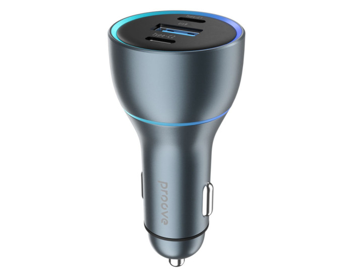 Автомобільне зарядний пристрій Proove Super Charge 130W 2 TYPE-C + USB Gray