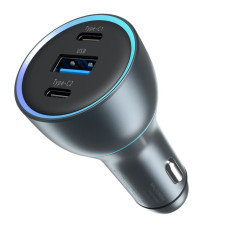 Автомобільне зарядний пристрій Proove Super Charge 130W 2 TYPE-C + USB Gray