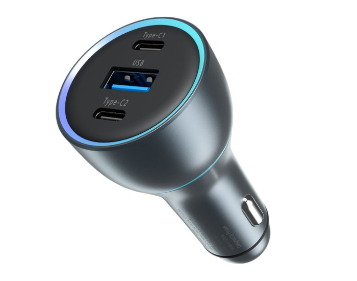 Автомобільне зарядний пристрій Proove Super Charge 130W 2 TYPE-C + USB Gray