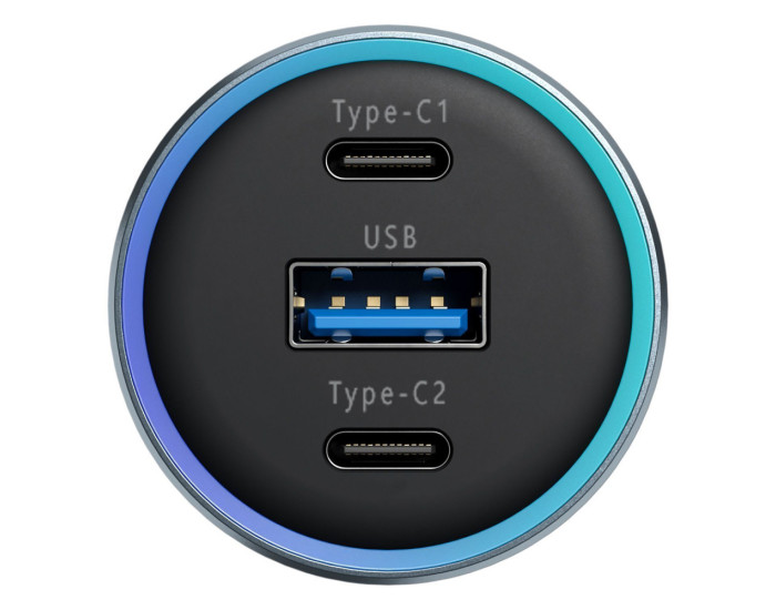Автомобільне зарядний пристрій Proove Super Charge 130W 2 TYPE-C + USB Gray