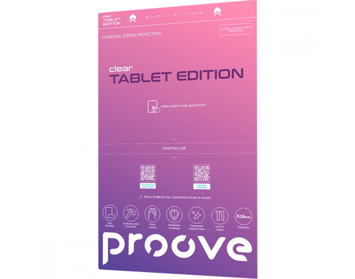 Захисна гідрогелева плівка Proove Hydrogel Screen Protection (TABLET EDITION) Clear