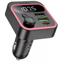 Автомобильный FM-Модулятор HOCO E85 Tiger (PD20W+QC3.0) Gray