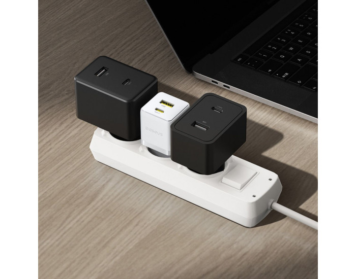 Мережеве зарядний пристрій Baseus Palm Type-C + USB 30W (P1011160A213-00) White
