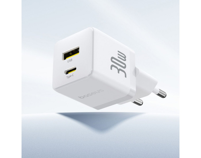 Мережеве зарядний пристрій Baseus Palm Type-C + USB 30W (P1011160A113-00) Black