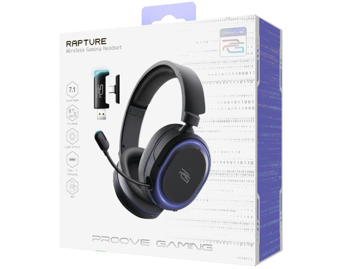 Беспроводные Наушники Игровые Proove Gaming Rapture Black