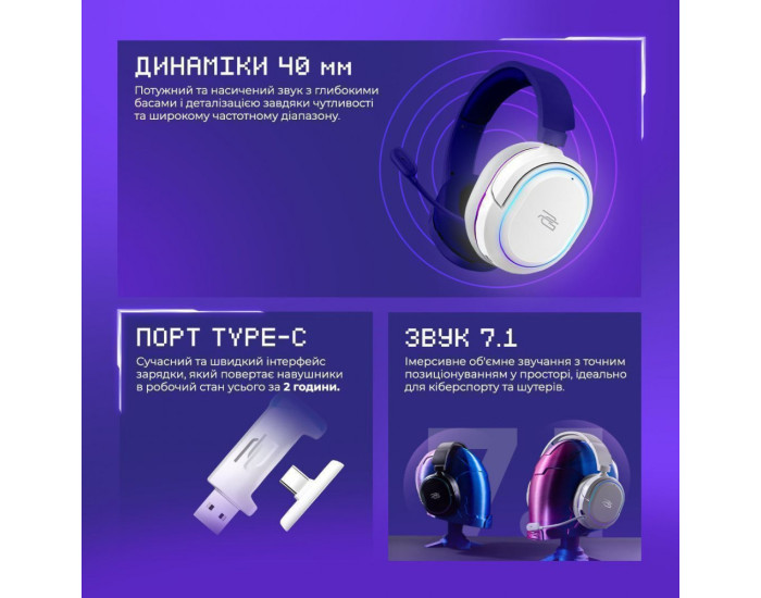 Беспроводные Наушники Игровые Proove Gaming Rapture Black