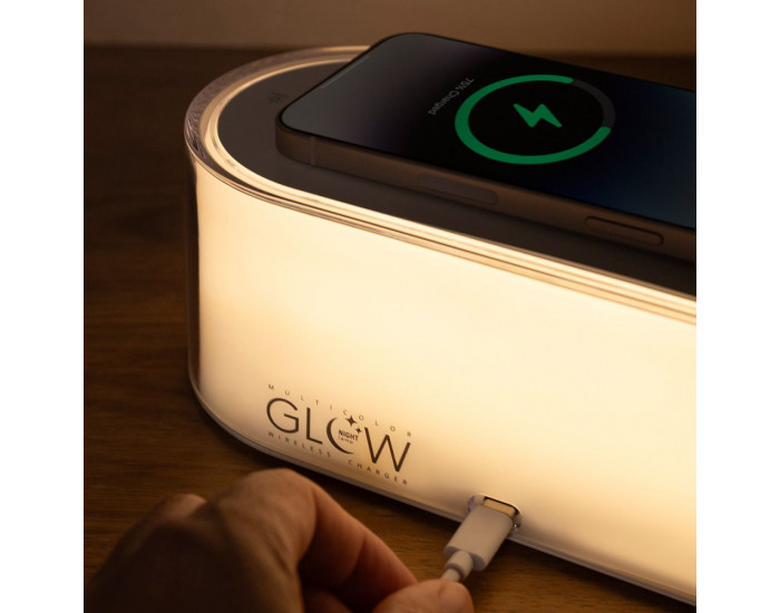Ночник Proove Multicolor Glow 1200mAh с безпроводной зарядкой, White