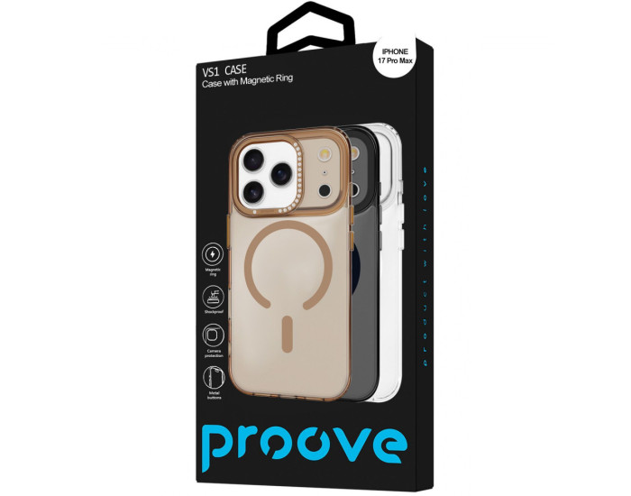 Чехол-силикон Proove VS1 Case with Magnetic Ring iPhone 17 Pro Max (Gold)