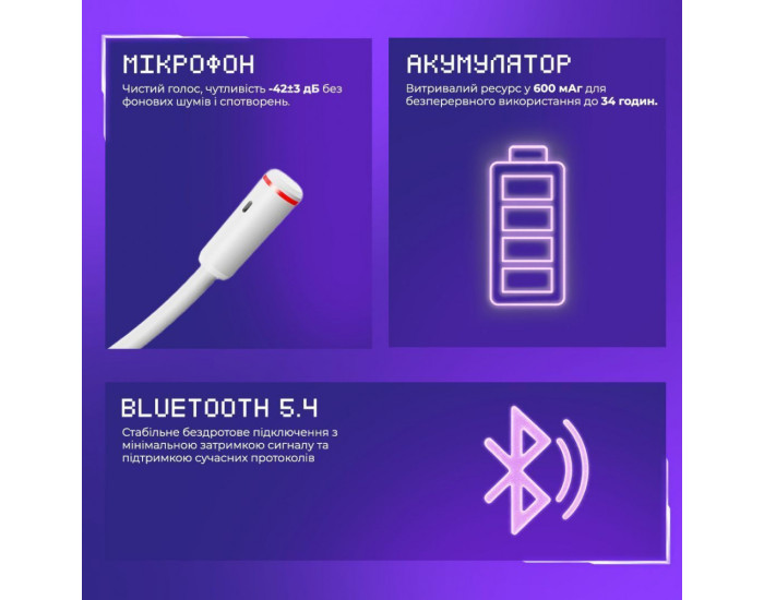 Беспроводные игровые накладные наушники Proove Gaming Bliss (App) Black