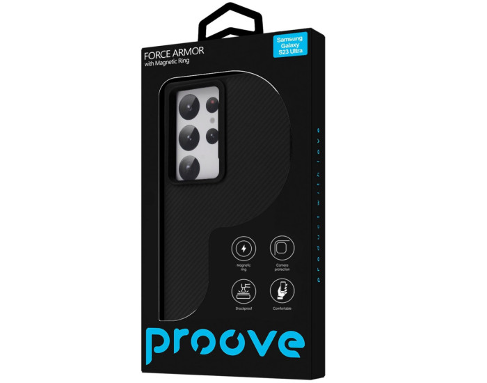 Чохол-силікон Proove Force Armor Case with Magnetic Ring Samsung Galaxy S23 Ultra (Black)