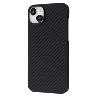 Чехол-силикон WAVE Premium Carbon Slim with Magnetic Ring iPhone 14 Plus /15 Plus Black