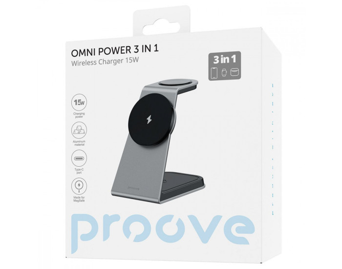 Бездротова зарядка Proove Omni Power 3 in 1 White
