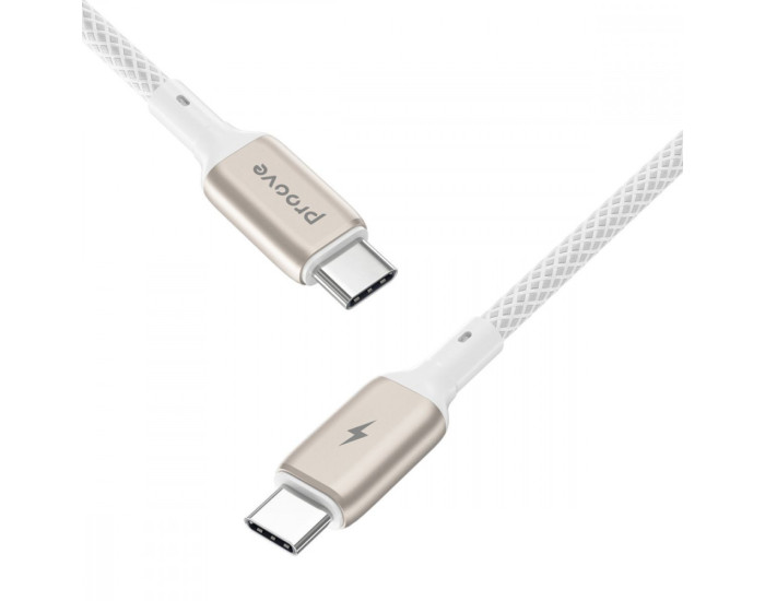 Кабель Proove Dense Metal Type-C to Type-C 60W (3A/1m) White