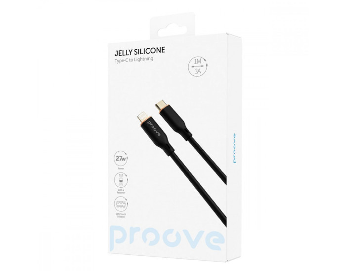 Кабель Proove Jelly Silicone Type-C to Lightning (27W/1m) Black