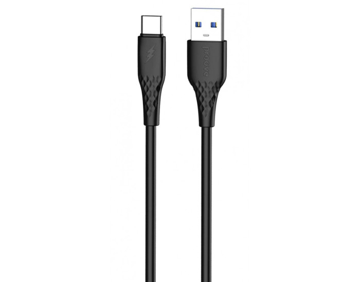 Кабель Proove GridLine USB to Type-C (3A/1m) Black