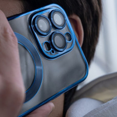 Чехол-силикон Metal Matte Case with MagSafe iPhone 13 Sierra Blue