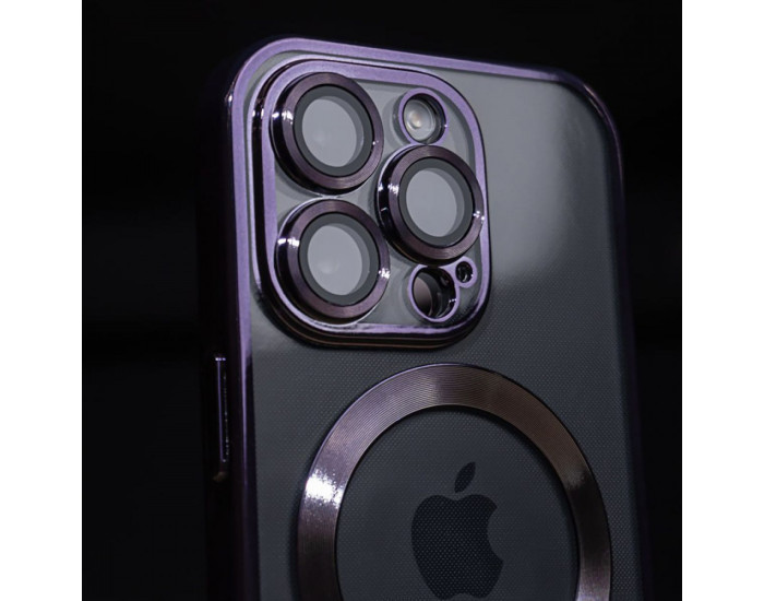 Чехол-силикон Metal Matte Case with MagSafe iPhone 13 Deep Purple