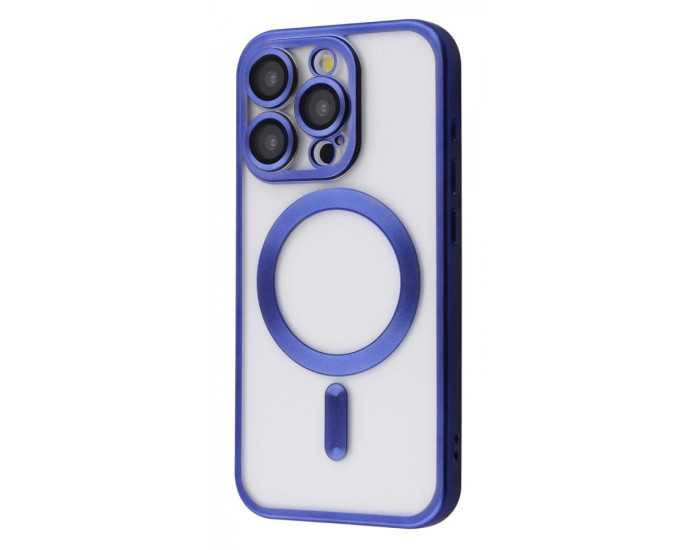 Чехол-силикон Metal Matte Case with MagSafe iPhone 15 Pro Max Blue Titanium
