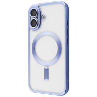 Чехол-силикон Metal Matte Case with Magnetic Ring iPhone 16, Ultramarine