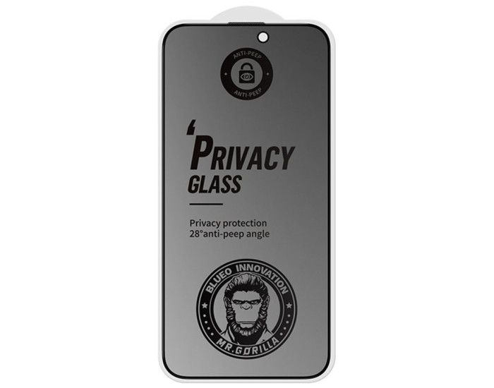 Захисне Скло Blueo Full Cover Privacy Anti-Peep Matte iPhone 16 Pro /17 5D, Black
