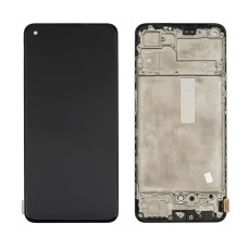 Дисплей з сенсорним екраном (модуль) Oppo A74 4G, чорний з рамкою, IPS