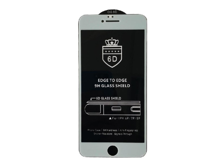 Защитное стекло Edge to Edge iPhone 7/ 8 Plus 6D, White