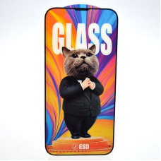 Защитное стекло Mr Cat ESD (anti-static) iPhone 14/ 13/ 13 Pro/ 16e 5D, Black