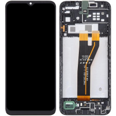 Дисплей с сенсорным экраном (модуль) Samsung M14 5G M146, черный с рамкой, оригинал