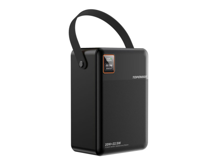 Портативная батарея (Power Bank) Topomax 80000mAh Travel Series (4USB/Type-C/Micro/Lightning/22.5W) - черный
