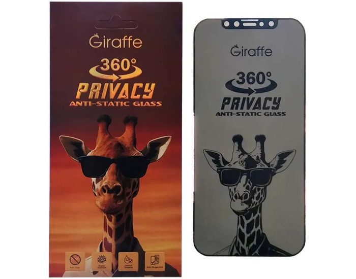 Защитное стекло Giraffe Privacy Anti-static iPhone X/ XS/ 11 Pro, черный