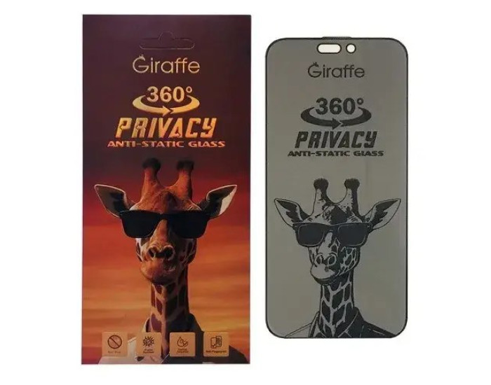 Защитное стекло Giraffe Privacy Anti-static iPhone 15 Pro, черный