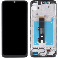 Дисплей с сенсорным экраном (модуль) Motorola XT2155 Moto E20, черный с рамкой, оригинал