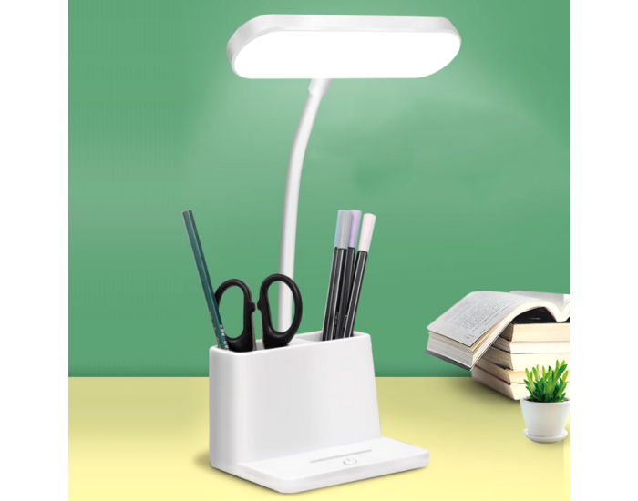 Настольная LED лампа SB-825 Flexible с аккумулятором и органайзером (700mAh/5V/3W) White