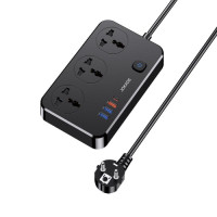 Мережевий фільтр Jokade JB058 (3USB/USB-C/3A/18W/1.5м) Black