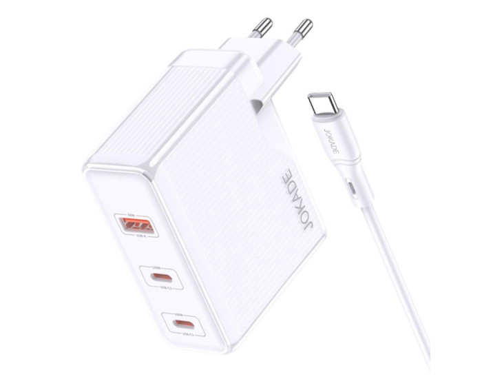 Сетевое зарядное устройство Jokade JB060 (1USB/2USB-C/PD100W) с кабелем (Type-C-Type-C) белый