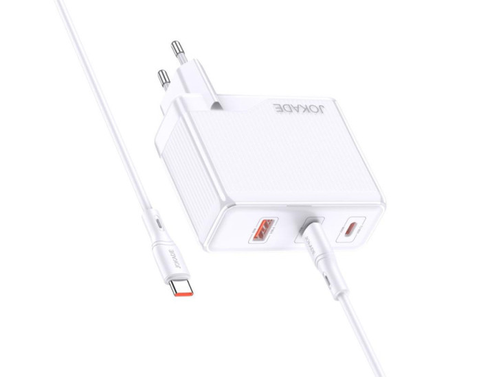 Сетевое зарядное устройство Jokade JB060 (1USB/2USB-C/PD100W) с кабелем (Type-C-Type-C) белый