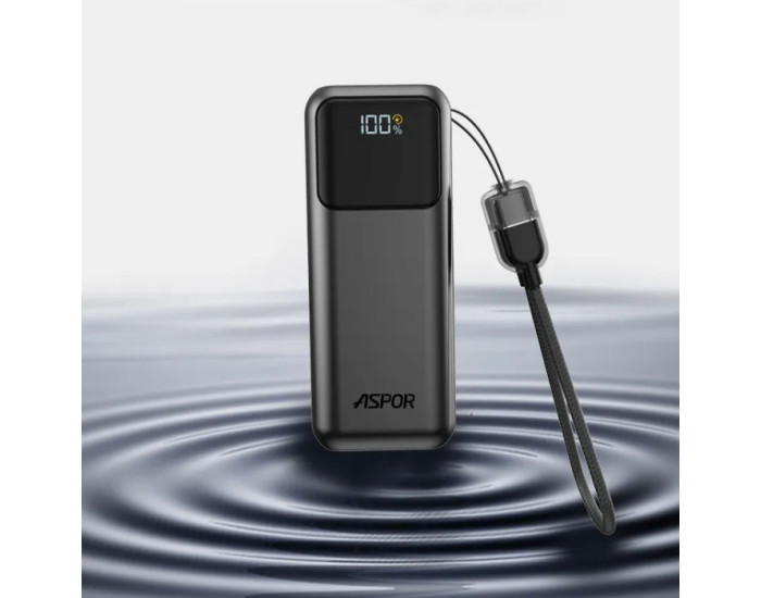 Портативная батарея (Power Bank) Aspor Mini A353 (USB/Type-C/22.5W) 10000mAh, черный