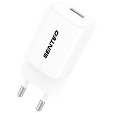 Сетевое зарядное устройство SENTEO S-01 Fast Charging USB-A (18W/QC3.0) (1Port) (Белый  White)