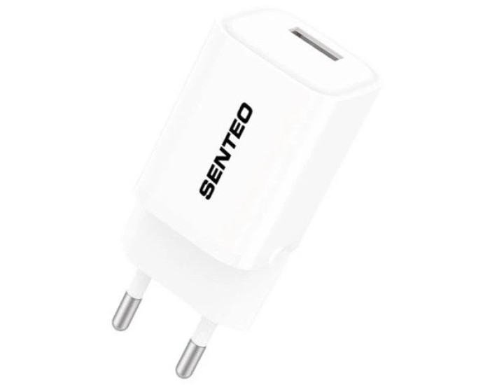 Сетевое зарядное устройство SENTEO S-01 Fast Charging USB-A (18W/QC3.0) (1Port) (Белый  White)